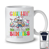 Personalized Chillin' With My Bunnies; Amazing Easter Custom Name Three Bunnies; Eggs Hunt T-Shirt