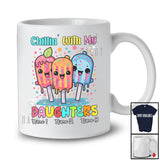 Personalized Chillin' With My Daughters; Colorful Summer Three Ice Creams; Custom Name Family T-Shirt