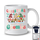 Personalized Christmas With My Gnomies; Amazing Custom Name Three Leopard Plaid Gnomes T-Shirt