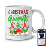 Personalized Christmas With My Gnomies; Humorous X-mas Custom Name 3 Gnomes; Family T-Shirt