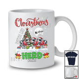 Personalized Christmas With My Herd; Fantastic Three Santa Cow; Plaid Custom Name Farmer T-Shirt