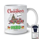Personalized Christmas With My Herd; Fantastic Three Santa Horse; Plaid Custom Name Farmer T-Shirt