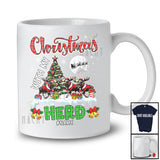 Personalized Christmas With My Herd; Fantastic Three Santa Moose; Plaid Custom Name Farmer T-Shirt