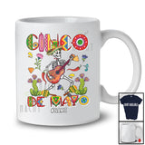 Personalized Cinco De Mayo; Joyful Custom Name Mexican Sugar Skeleton Playing Guitar T-Shirt