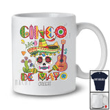 Personalized Cinco De Mayo; Joyful Custom Name Mexican Sugar Skull Sombrero Guitar T-Shirt