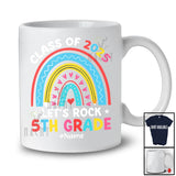 Personalized Class Of 2025 Rock 5th Grade; Joyful Back To School Rainbow; Custom Name Students T-Shirt