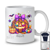 Personalized Colorful Basketball Leopard Pumpkin; Humorous Halloween Custom Name Basketball Player T-Shirt