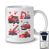Personalized Construction Vehicles; Joyful Valentine Hearts Custom Name Boys; Excavator Truck T-Shirt