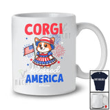 Personalized Corgi Blessed America; Lovely 4th Of July Custom Name Corgi Women; Patriotic T-Shirt