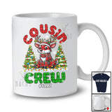Personalized Cousin Crew; Wonderful Christmas Red Plaid Reindeer; Custom Name Family T-Shirt