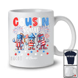 Personalized Cousin Squad; Joyful 4th of July Birthday 3 Firecrackers; Custom Name Patriotic T-Shirt