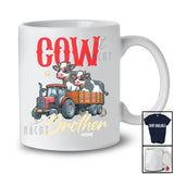 Personalized Cow Brother; Humorous Father's Day Cow On Trailer Tractor; Custom Name Farmer T-Shirt