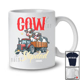 Personalized Cow Stepdad; Humorous Father's Day Cow On Trailer Tractor; Custom Name Farmer T-Shirt