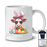 Personalized Cow Sunglasses Eating Carrot; Lovely Easter Custom Name Farmer; Farm Eggs Hunt T-Shirt