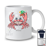 Personalized Crab Candy Canes Cosplay; Lovely Christmas Custom Name Elf Crab; Sea Animal T-Shirt