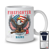 Personalized Custom Firefighter Name, Awesome 4th Of July Eagle American Flag, Firefighter Group T-Shirt