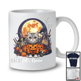 Personalized Custom Kitten's Name American Shorthair Cat, Lovely Halloween Skeleton Pumpkins T-Shirt