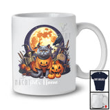 Personalized Custom Kitten's Name Chartreux Cat, Lovely Halloween Skeleton Pumpkins T-Shirt