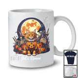 Personalized Custom Kitten's Name Maine Coon Cat, Lovely Halloween Skeleton Pumpkins T-Shirt