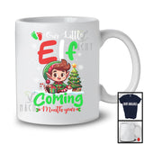 Personalized Custom Month Year Our Little ELF Coming, Lovely Christmas Tree ELF Snow T-Shirt