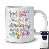 Personalized Custom Name 100 Days Watching My Students Grow; Lovely School Three Daisy T-Shirt