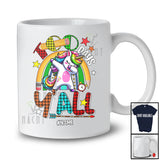 Personalized Custom Name 100 Days Y'all; Wonderful 100th Day Of School Dabbing Unicorn; Plaid Rainbow T-Shirt