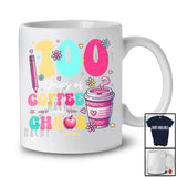 Personalized Custom Name 100 Days of School Coffee And Chaos; Lovely Flowers Students Teacher T-Shirt