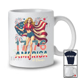 Personalized Custom Name 1776 America; Lovely 4th of July American Flag Women; Patriotic T-Shirt