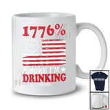 Personalized Custom Name 1776 Percent Drinking; Proud 4th Of July US Flag; Patriotic T-Shirt