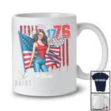 Personalized Custom Name 1776; Fantastic 4th Of July American Women US Flag; Patriotic T-Shirt
