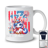 Personalized Custom Name 1776; Lovely 4th Of July American Flag Unicorn Lover; Patriotic T-Shirt
