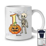 Personalized Custom Name 1st Birthday Skeleton; Amazing Halloween 1 Years Old Pumpkin; Family T-Shirt