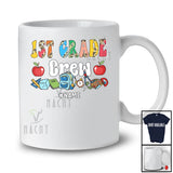 Personalized Custom Name 1st Grade Crew; Lovely First Day Of School Leopard Students Teacher T-Shirt