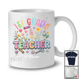 Personalized Custom Name 1st Grade Teacher; Amazing Back To School Floral; Teacher Group T-Shirt