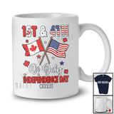 Personalized Custom Name 1st & 4th Of July Independence Day; Proud Canadian US Flag; Patriotic T-Shirt