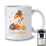 Personalized Custom Name 2nd Birthday; Awesome Thanksgiving Turkey Pumpkin; Family T-Shirt