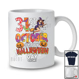 Personalized Custom Name 31st October Happy Halloween Day; Humorous Flying Witch T-Shirt