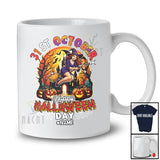 Personalized Custom Name 31st October Happy Halloween Day; Humorous Moon Witch T-Shirt