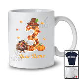 Personalized Custom Name 3rd Birthday; Awesome Thanksgiving Turkey Pumpkin; Family T-Shirt
