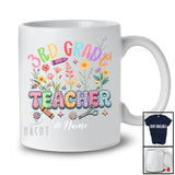Personalized Custom Name 3rd Grade Teacher; Amazing Back To School Floral; Teacher Group T-Shirt