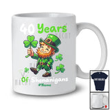 Personalized Custom Name 40 Years of Shenanigans; Joyful St. Patrick's Day 40th Birthday Family T-Shirt