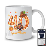 Personalized Custom Name 40th Birthday; Awesome Thanksgiving Turkey Pumpkin; Family T-Shirt