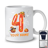 Personalized Custom Name 4th Birthday; Scary Carved Pumpkin Halloween; Family Group T-Shirt