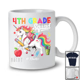 Personalized Custom Name 4th Grade Squad; Lovely First Day Of School Student Teacher Unicorn T-Shirt