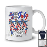 Personalized Custom Name 4th Of July Crew; Cheerful Dabbing Uncle Sam Fireworks; Patriotic T-Shirt