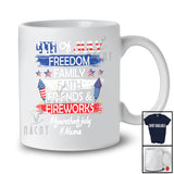 Personalized Custom Name 4th Of July Freedom Family; Joyful American Flag Firework; Patriotic T-Shirt