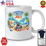Personalized Custom Name 4th Of July, Lovely Summer Vacation Cane Corso On Beach, Family T-Shirt