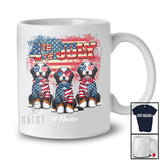 Personalized Custom Name 4th Of July; Lovely US Flag Bernedoodle Owner; Patriotic T-Shirt
