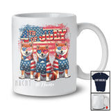 Personalized Custom Name 4th Of July; Lovely US Flag Shiba Inu Owner; Patriotic T-Shirt
