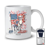 Personalized Custom Name 4th of Jullama; Humorous 4th Of July Llama US Flag Farmer Patriotic T-Shirt